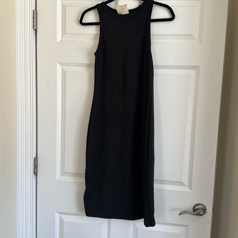 Mohnton Made Women Textured Sleeveless Midi Dress Grey Multi Color Size M